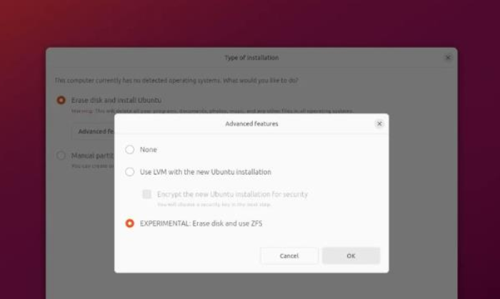 Ubuntu 23.10计划恢复ZFS的根安装选项